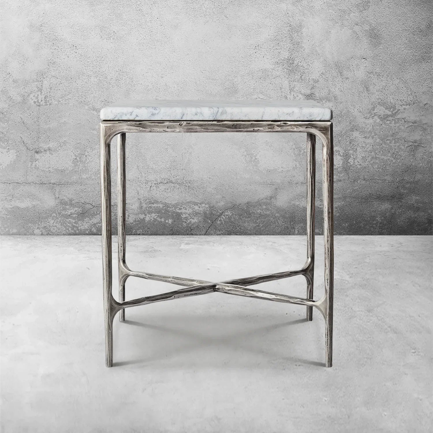 Thaddeus Marble Square Side Table 18" 22"-Fullstarlighting