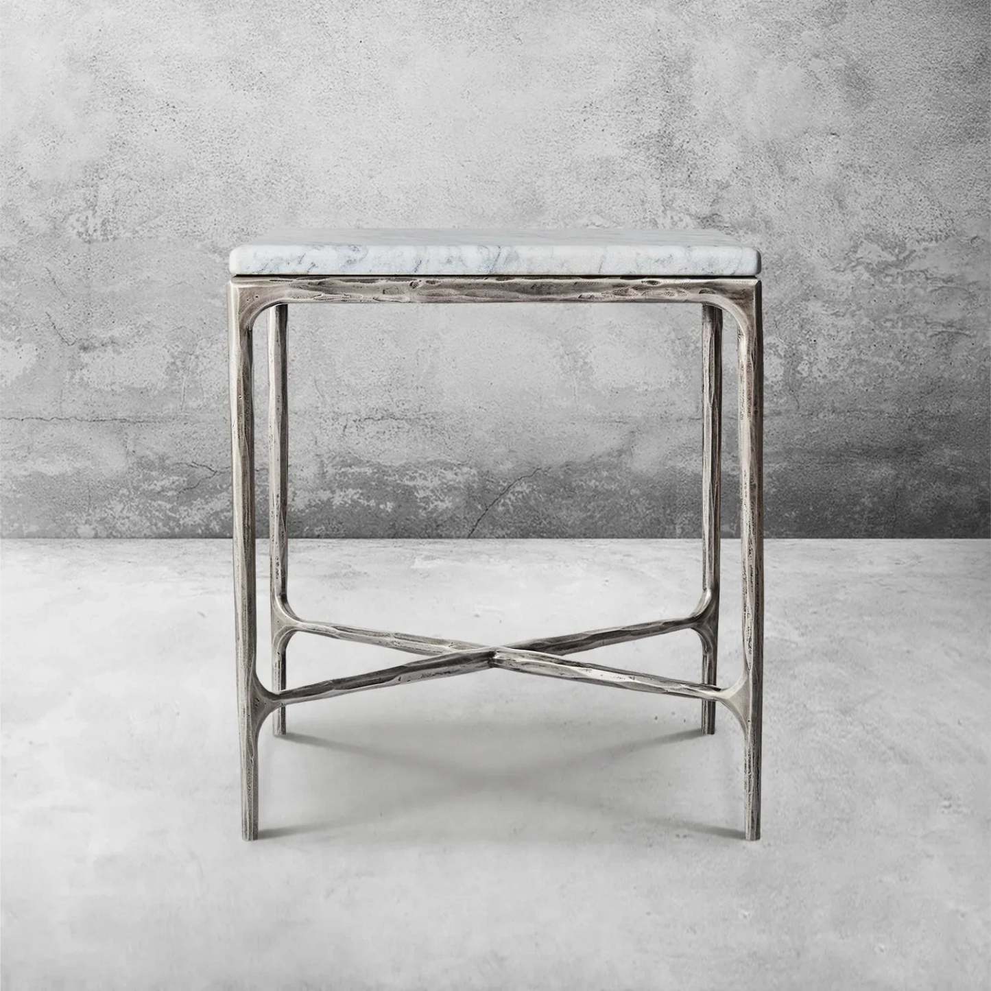 Thaddeus Marble Square Side Table 18" 22"-Fullstarlighting