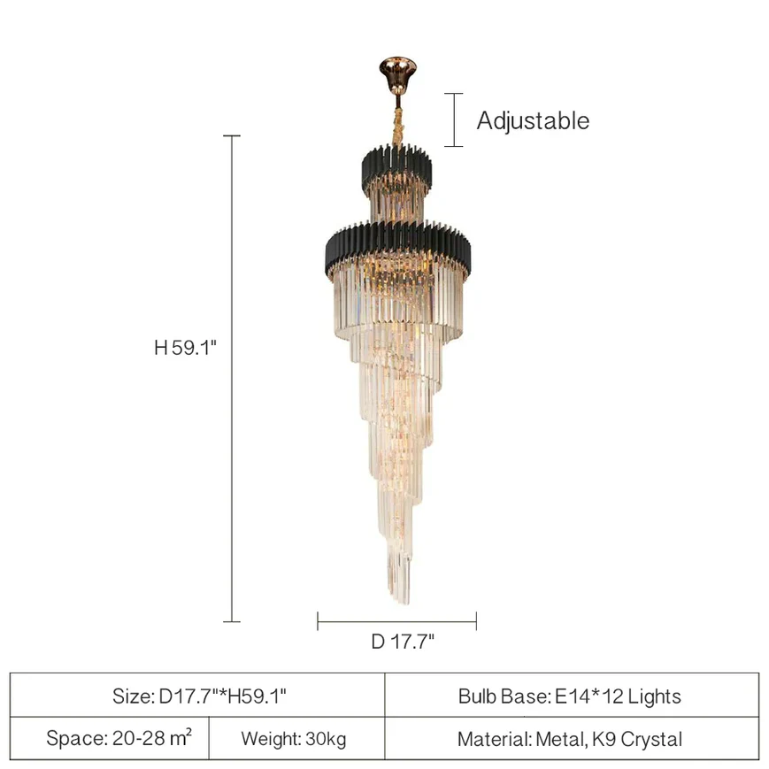 CYRUS MULTIPLE TIER CRYSTAL CHANDELIER