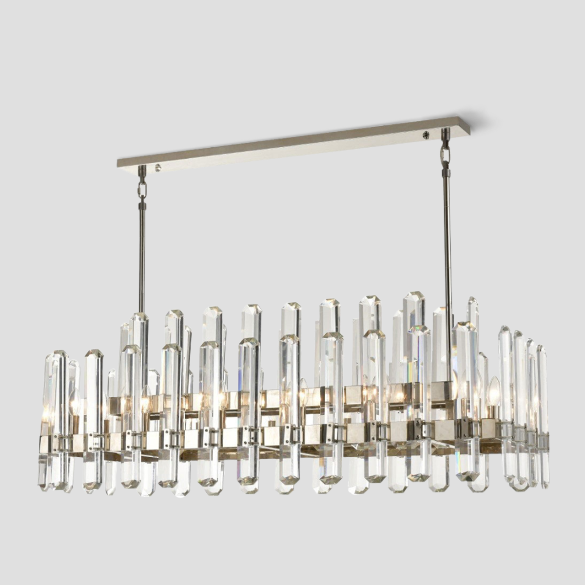 Brous Crystal Linear Chandelier-Fullstarlighting