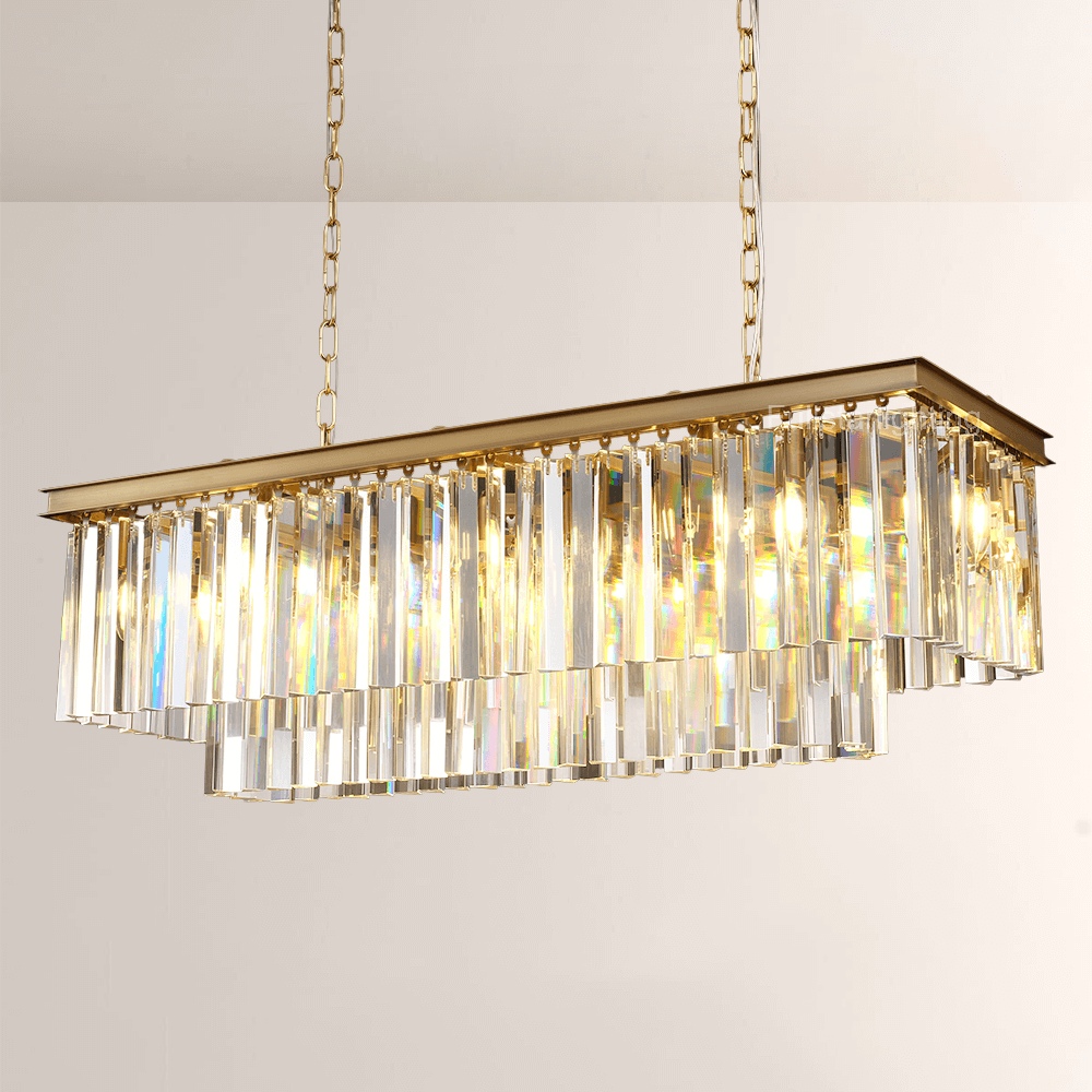 1920s Olion Rectangular Chandelier 40"