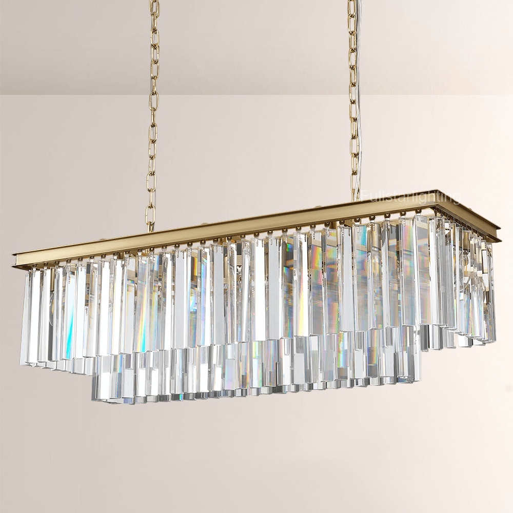 1920s Olion Rectangular Chandelier 40"