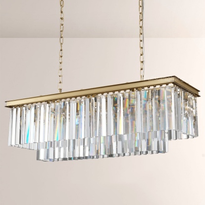 1920s Olion Rectangular Chandelier 40"