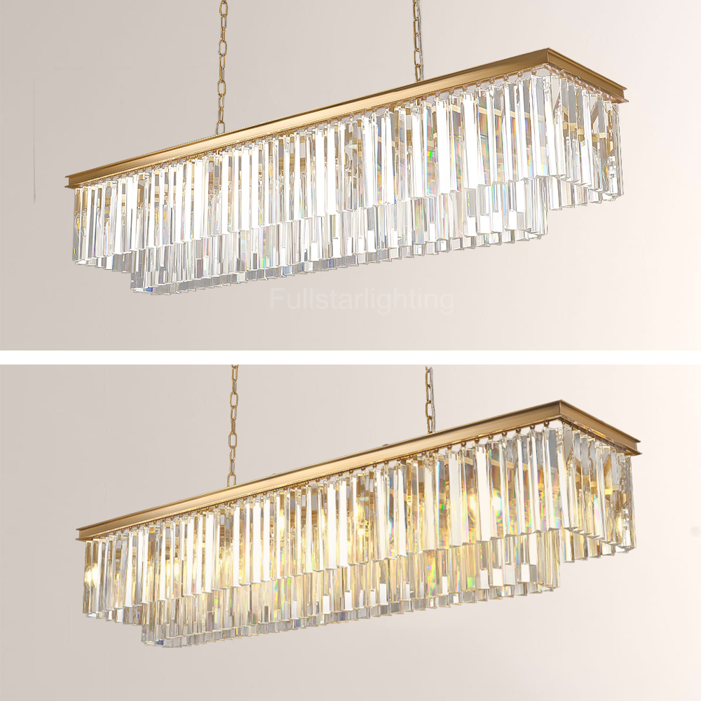 1920s Olion Rectangular Chandelier 59"