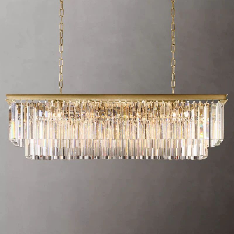 1920s Olion Rectangular Chandelier 49"