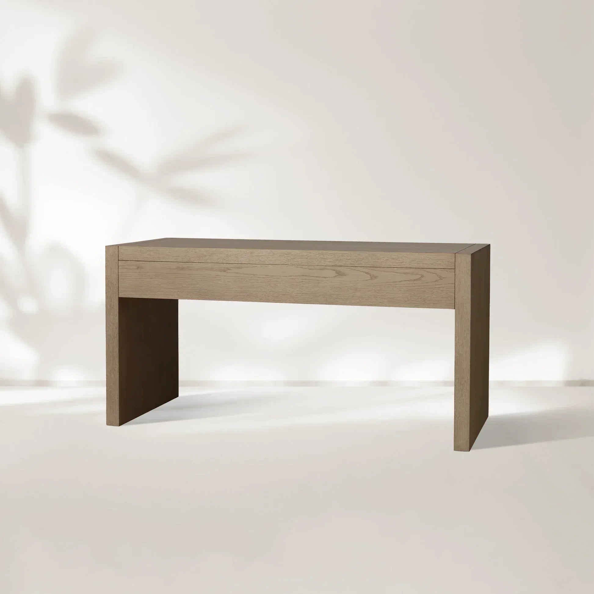 Bodhi Writing Desk Handcrafted From Solid White Oak With Brass Drawer Pulls-Fullstarlighting