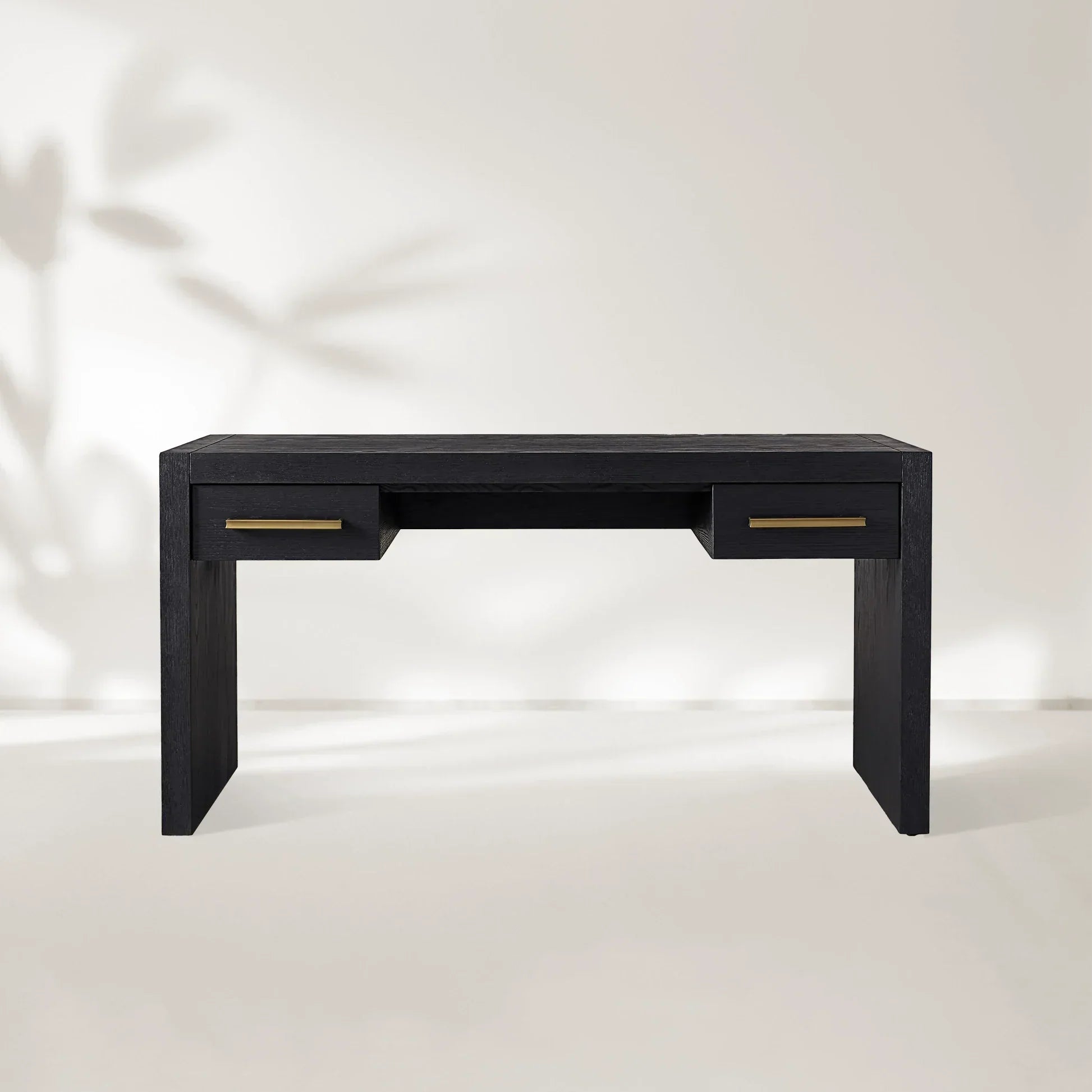 Bodhi Writing Desk Handcrafted From Solid White Oak With Brass Drawer Pulls-Fullstarlighting