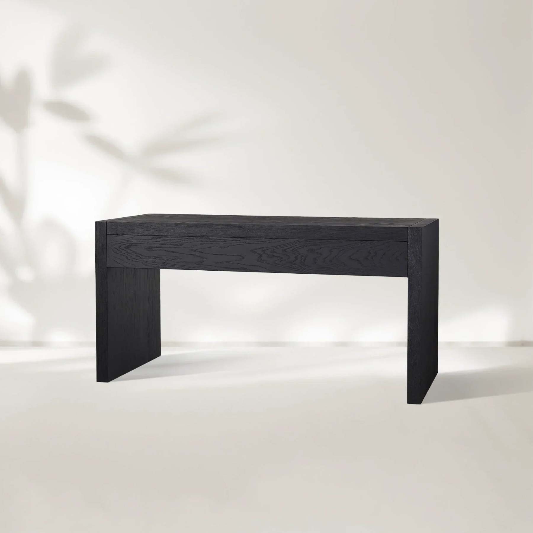 Bodhi Writing Desk Handcrafted From Solid White Oak With Brass Drawer Pulls