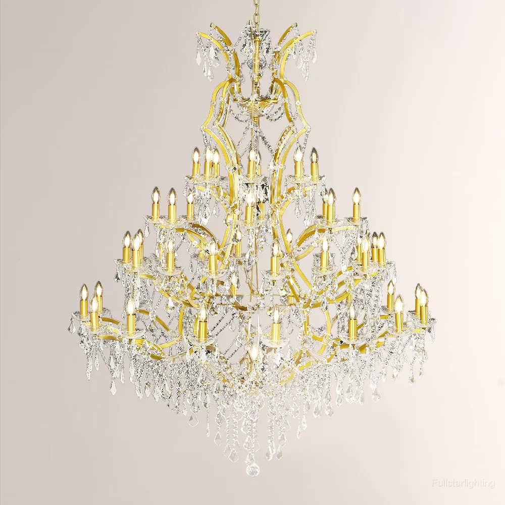 19TH C. Rococo Iron & Crystal Round Chandelier 60"