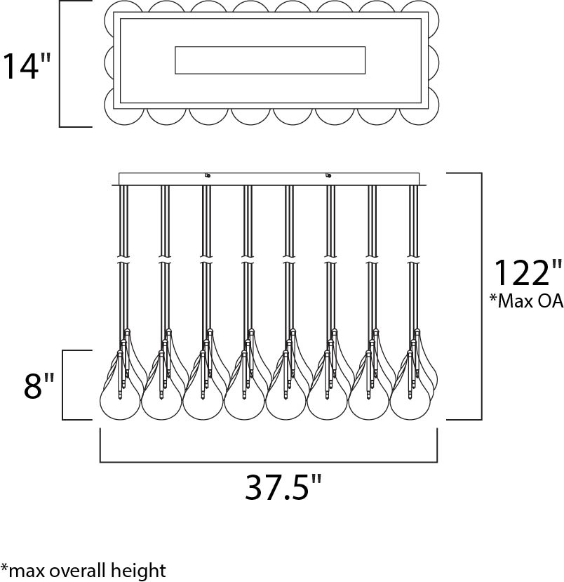Larmes 24 Light Linear Suspension-Fullstarlighting
