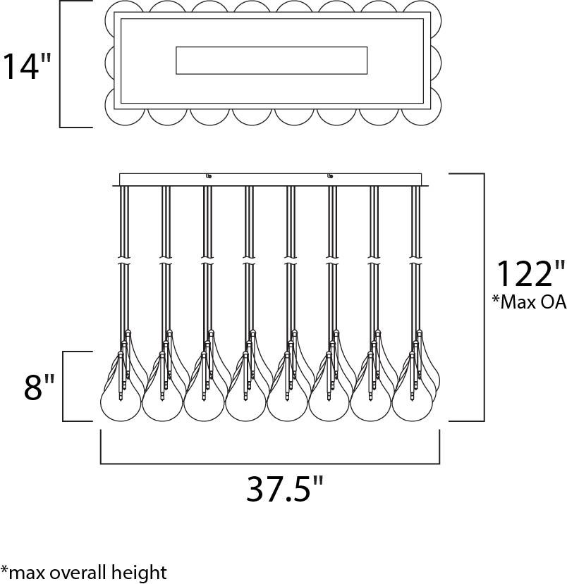 Larmes 24 Light Linear Suspension-Fullstarlighting