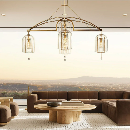 FULCRAL ROUND CHANDELIER 61" 5-LIGHTS