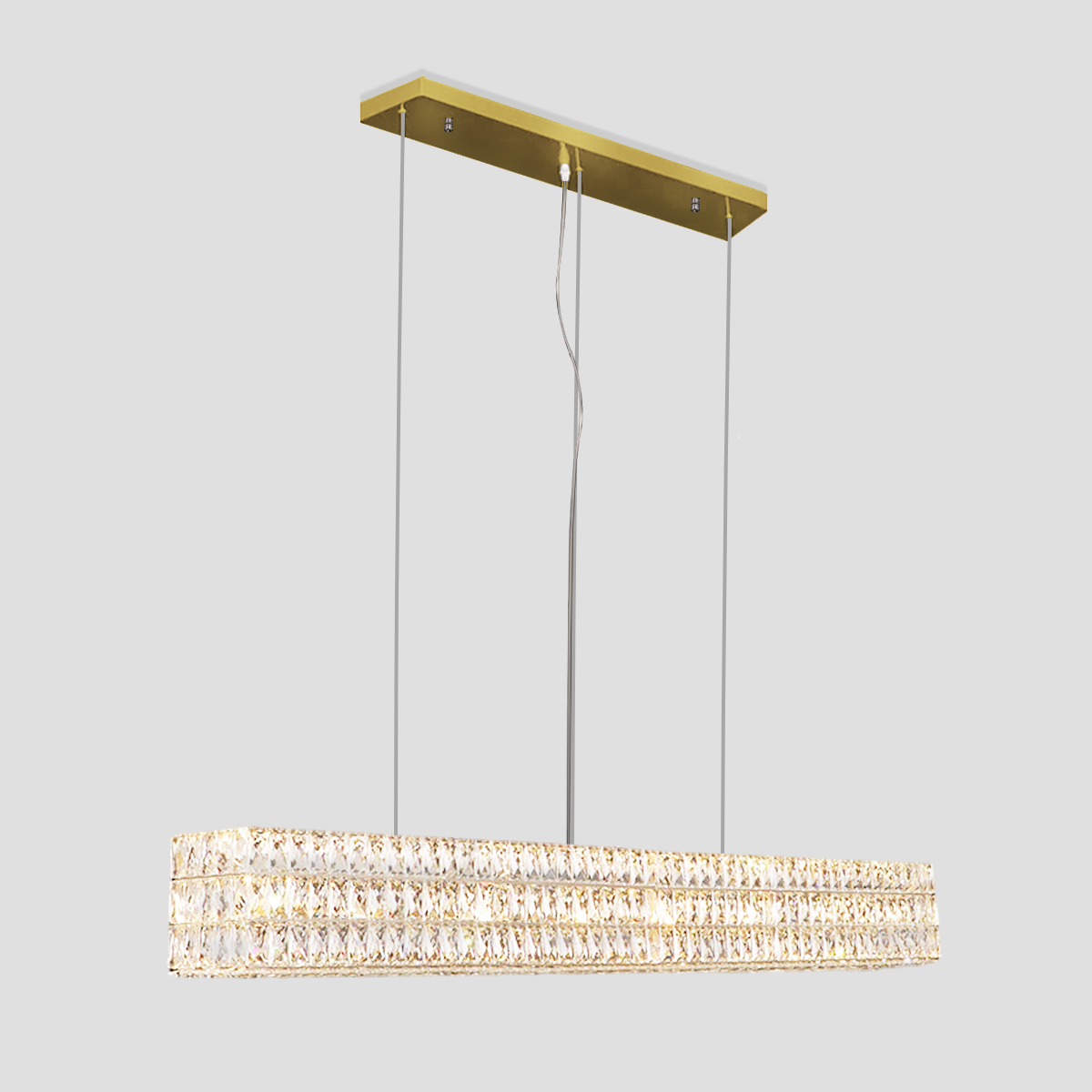 Gadsden Halo Rectangular Crystal Chandelier-Fullstarlighting