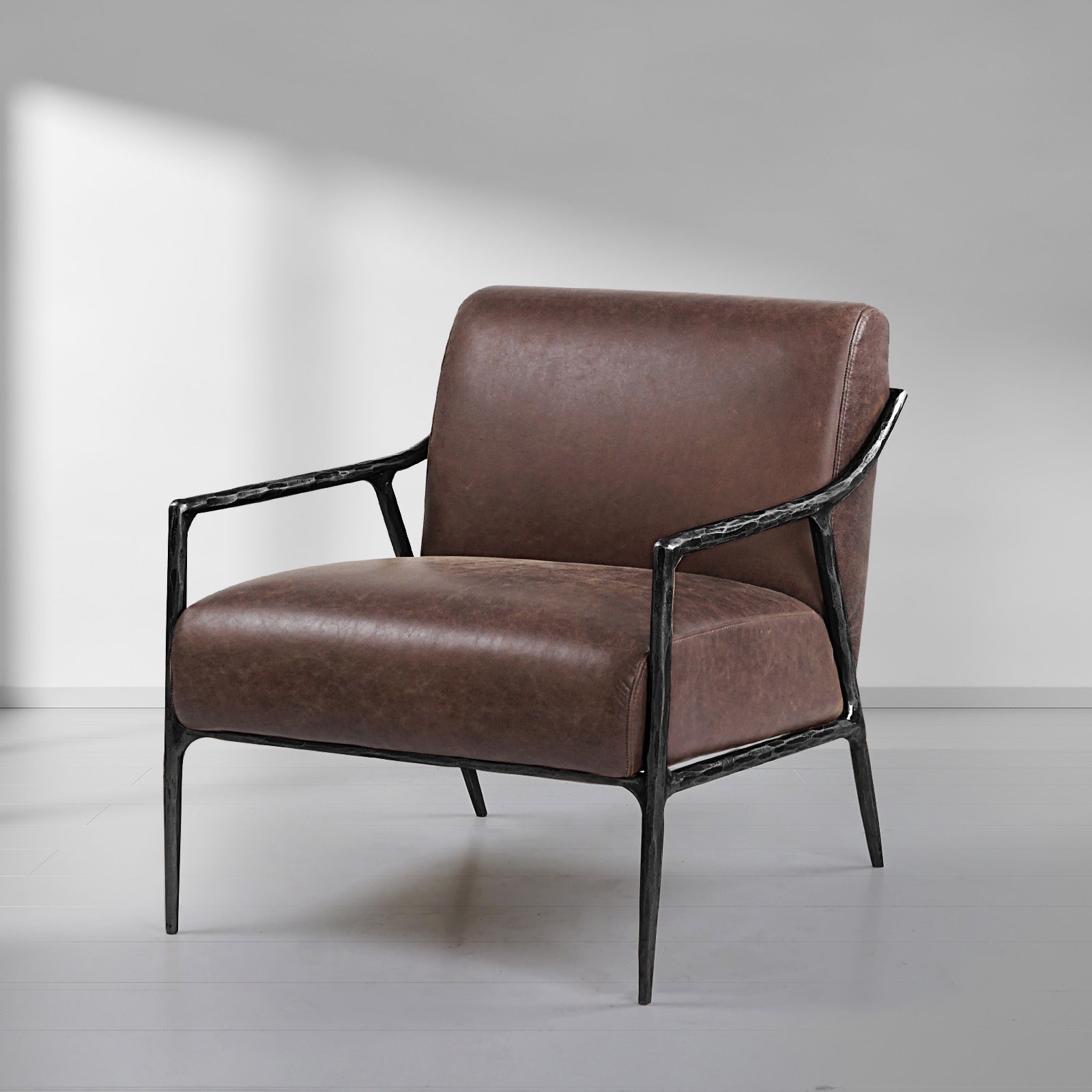 Thomson Brown Leather Accent Chair-Fullstarlighting