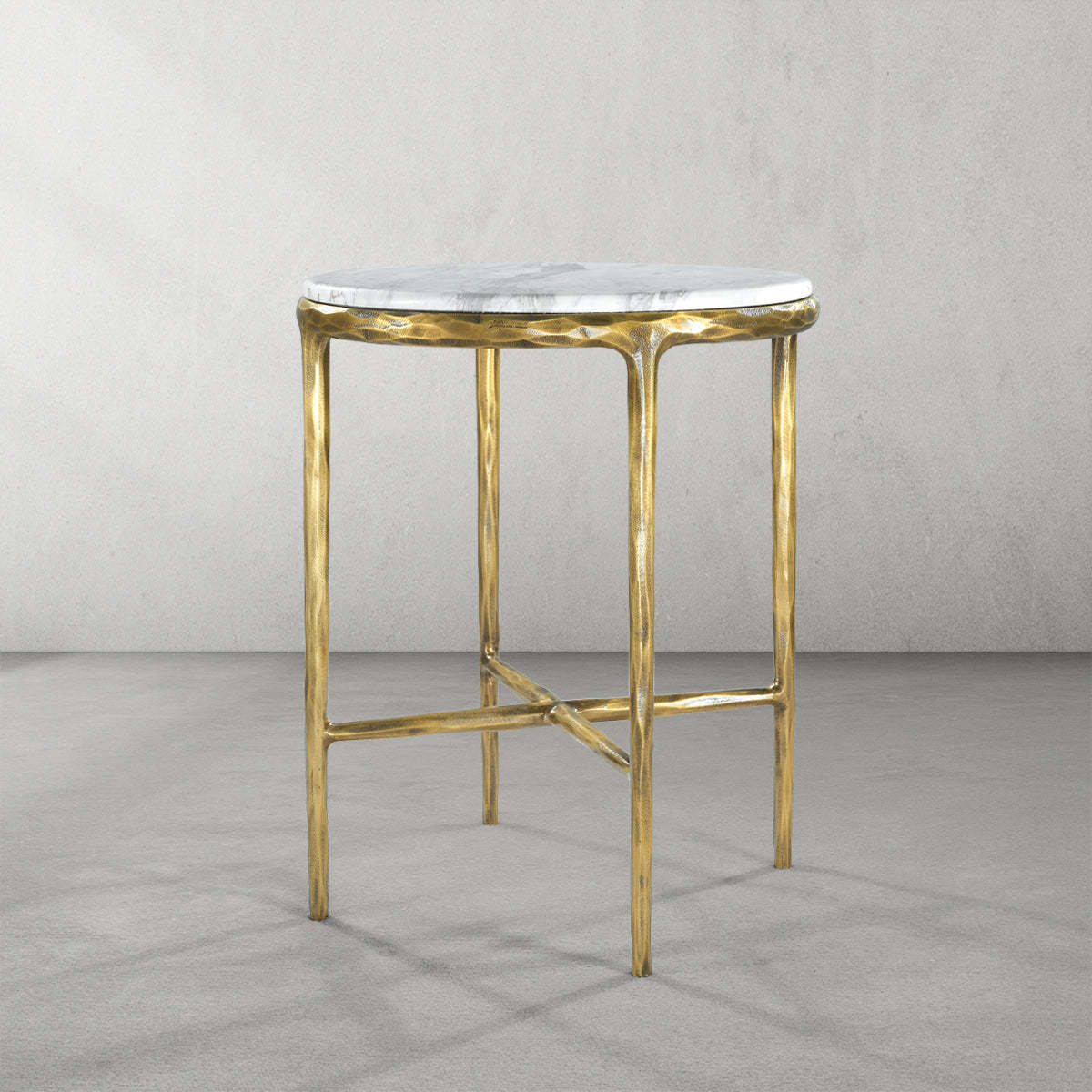 Thaddeus Marble Round Side Table 18"D-Fullstarlighting