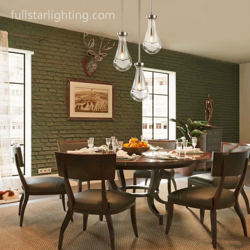 Raindrops 3-Light Rod Round Chandelier-Fullstarlighting