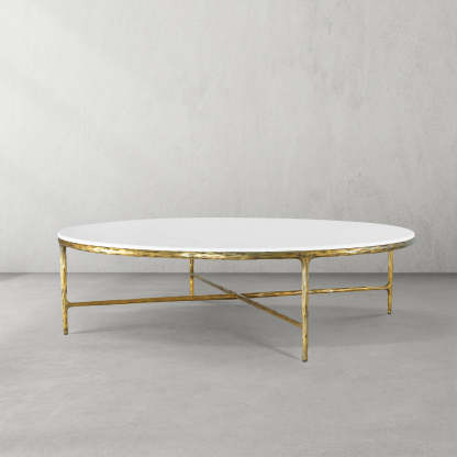 Thaddeus Marble Round Coffee Table 55"D-Fullstarlighting