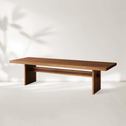 Mihaela Dining Table Handcrafted Romanian Oak With Walnut Veneer-Fullstarlighting
