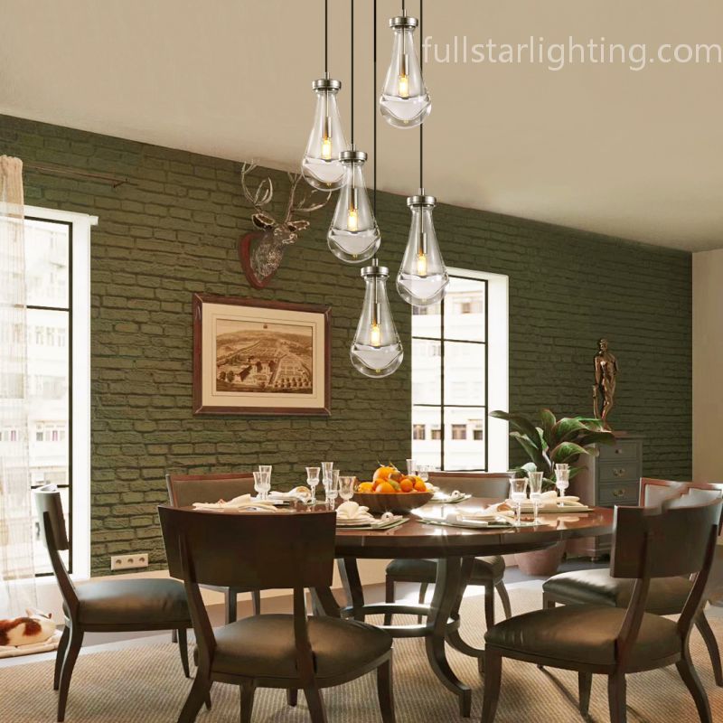 Raindrop Round Chandelier 5 Lights 14"D-Fullstarlighting