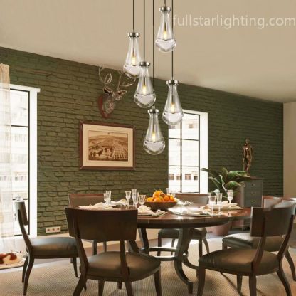 Raindrop Round Chandelier 5 Lights 14"D-Fullstarlighting