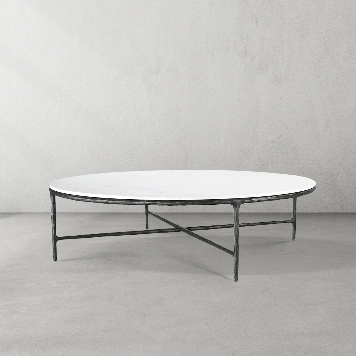 Thaddeus Marble Round Coffee Table 55"D-Fullstarlighting