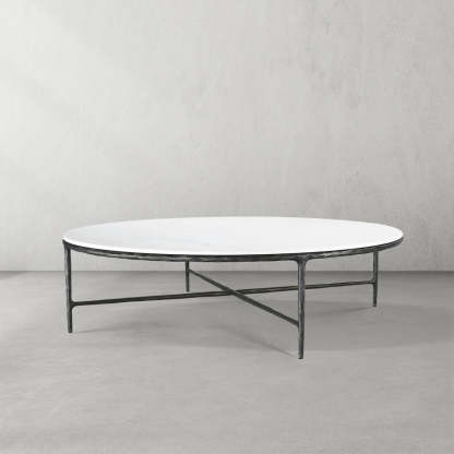 Thaddeus Marble Round Coffee Table 55"D-Fullstarlighting