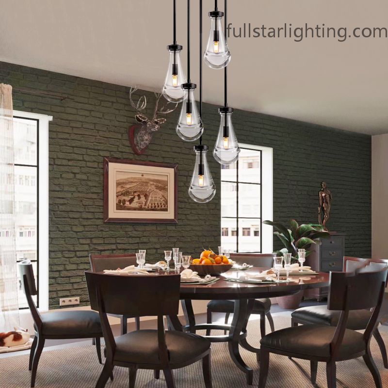 Raindrop Round Chandelier 5 Lights 14"D-Fullstarlighting
