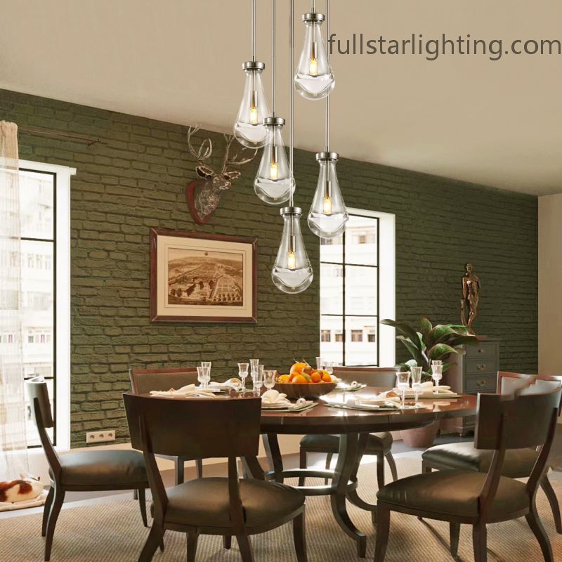 Raindrop Round Chandelier 5 Lights 14"D-Fullstarlighting