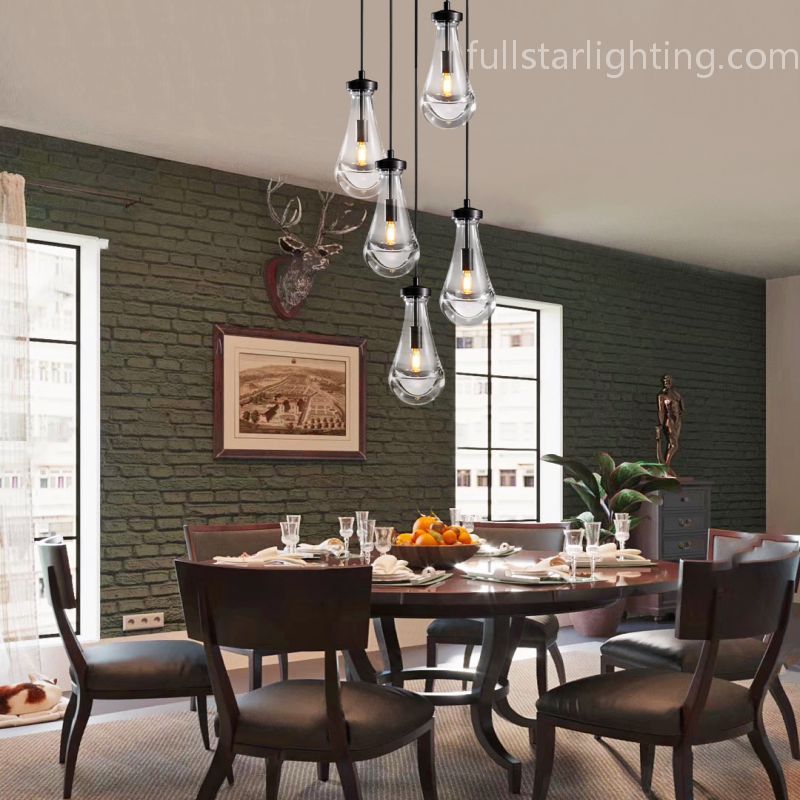 Raindrop Round Chandelier 5 Lights 14"D-Fullstarlighting