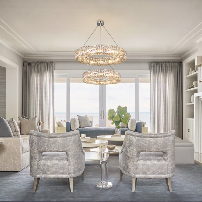Ceda Halo Crystal Multi-Tier Ring Chandelier-Fullstarlighting