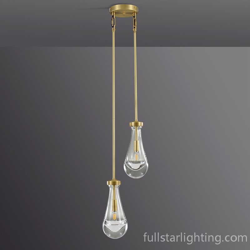 Raindrops 2-Light Rod Round Chandelier-Fullstarlighting