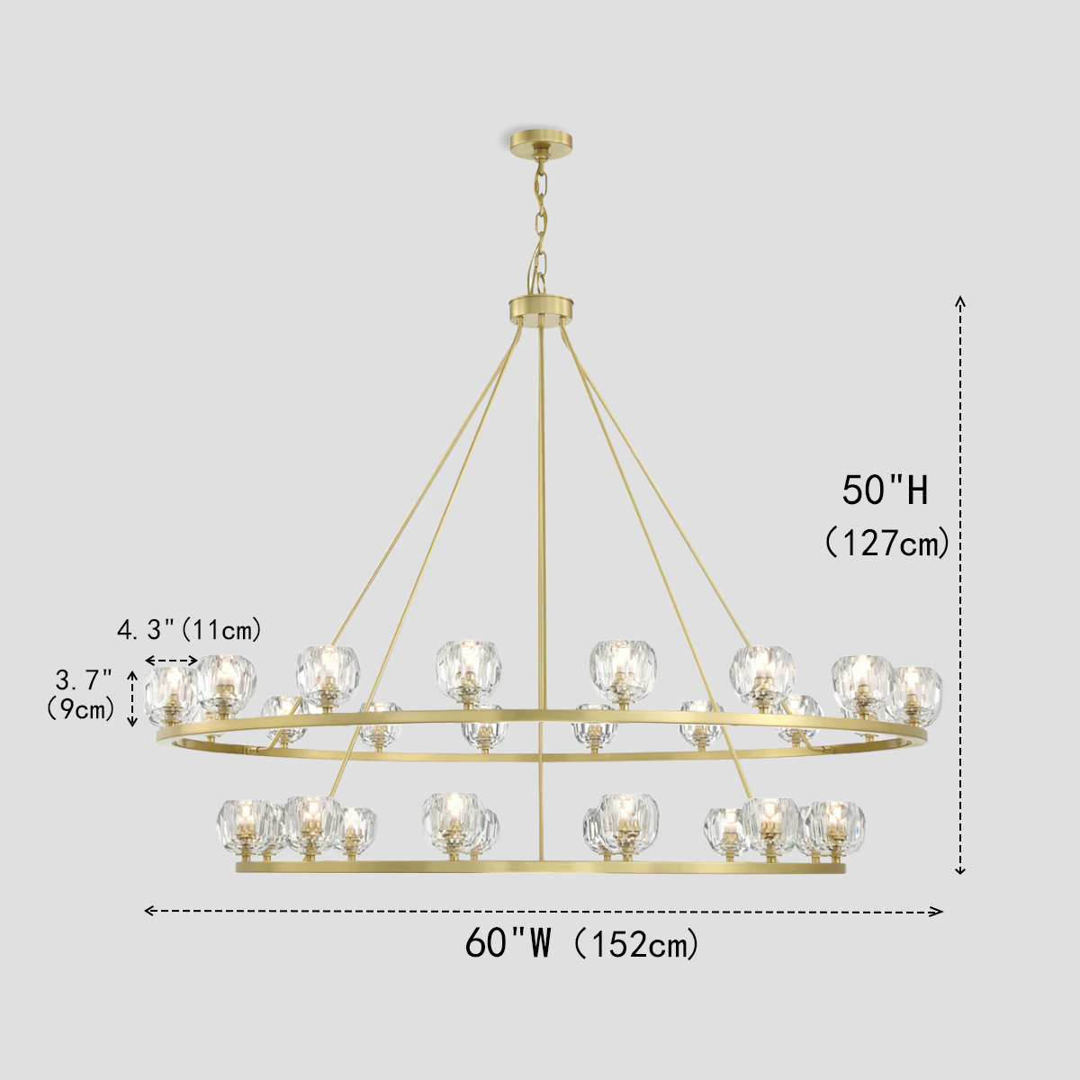 Kelly Round Chandelier-Fullstarlighting