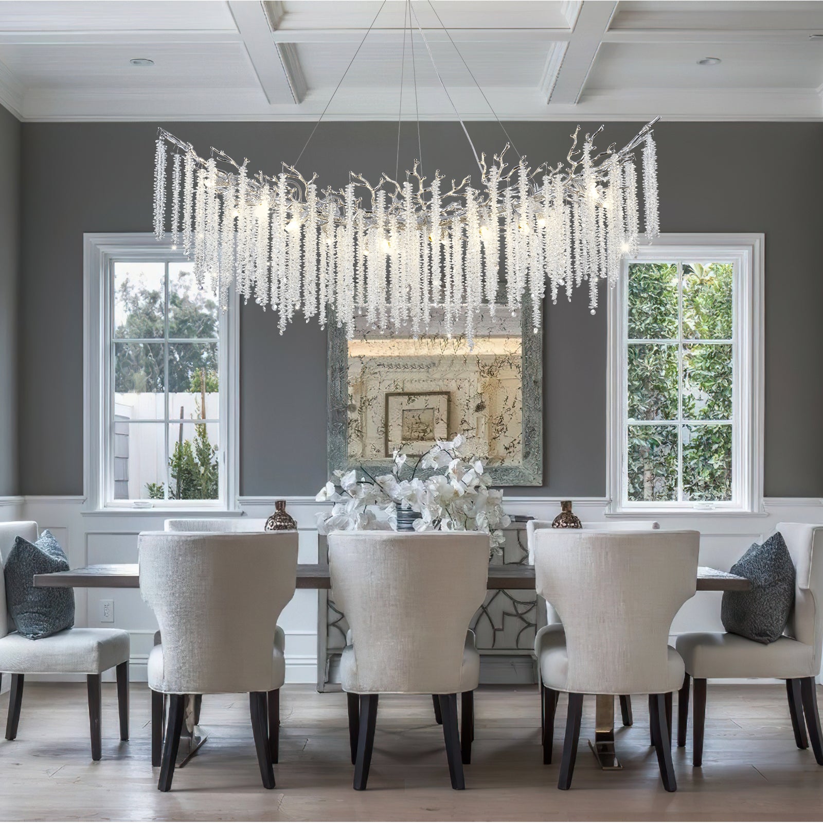 Snow Tree Branches Linear Chandelier for All Rooms 55''-Fullstarlighting