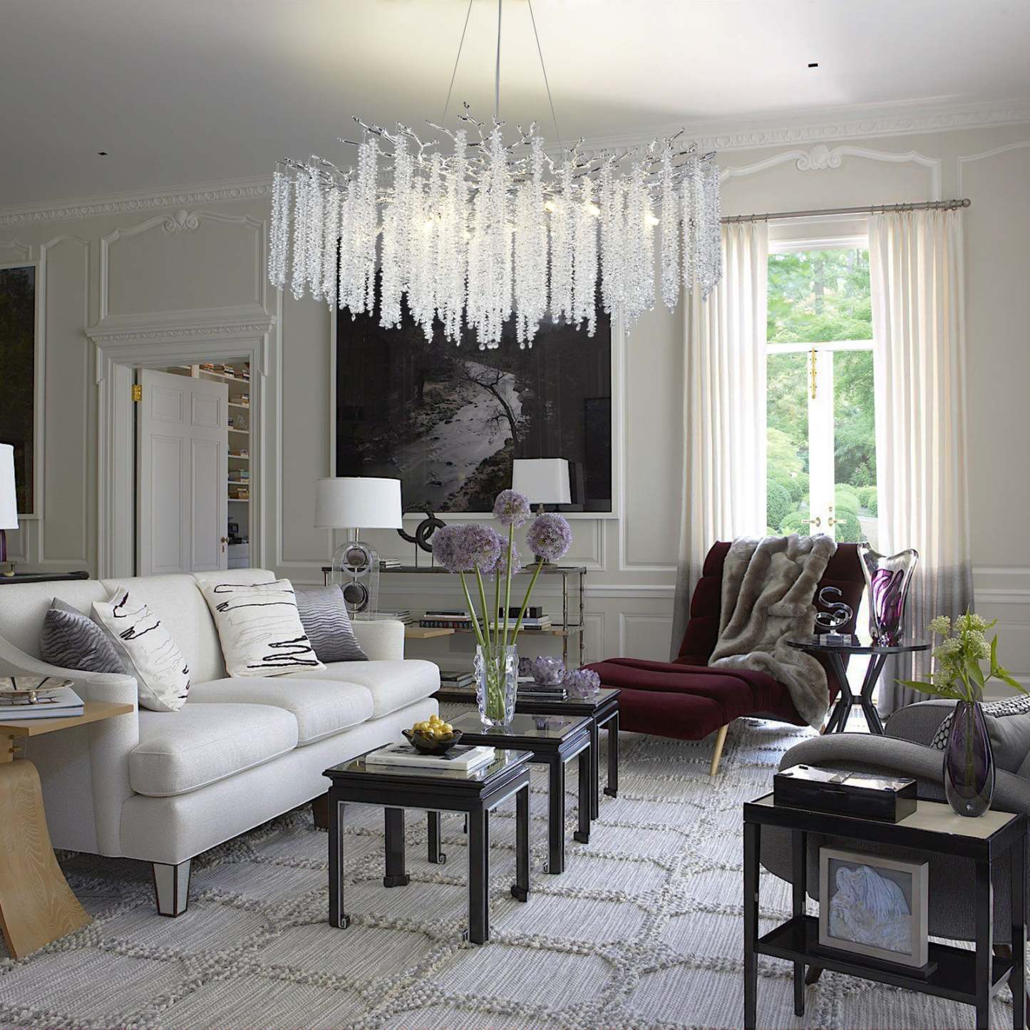 Snow Tree Branch Crystal Gold/Silver Chandelier for All Rooms 40''-Fullstarlighting