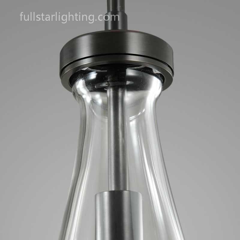 Raindrops 3-Light Rod Rectangular Chandelier