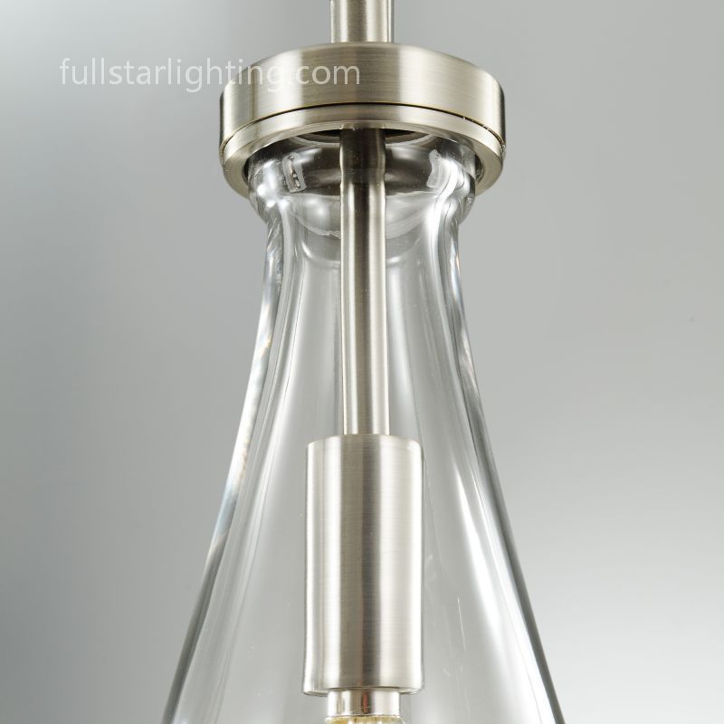 Raindrops 3-Light Rod Rectangular Chandelier