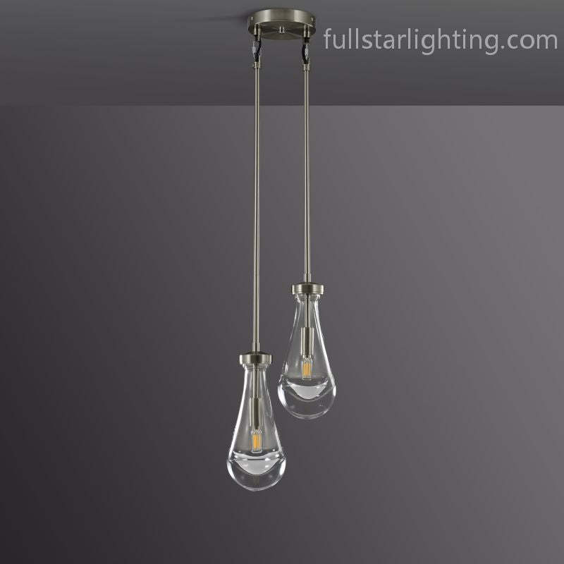 Raindrops 2-Light Rod Round Chandelier-Fullstarlighting