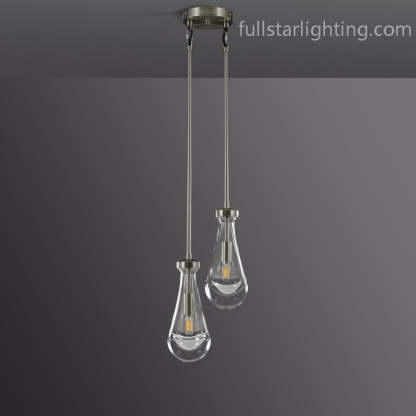Raindrops 2-Light Rod Round Chandelier-Fullstarlighting