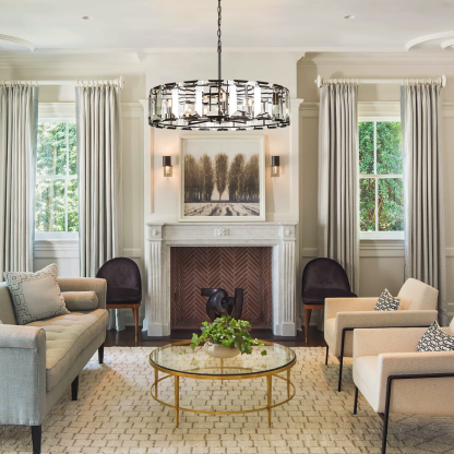 Kiko Crystal Round Chandelier 24"-Fullstarlighting