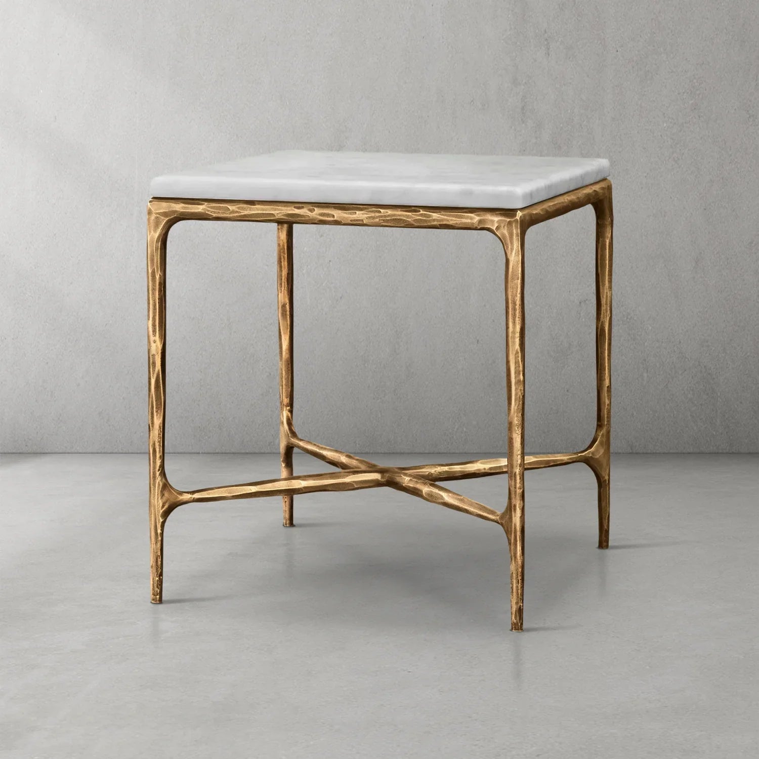 Thaddeus Marble Square Side Table 18" 22"-Fullstarlighting