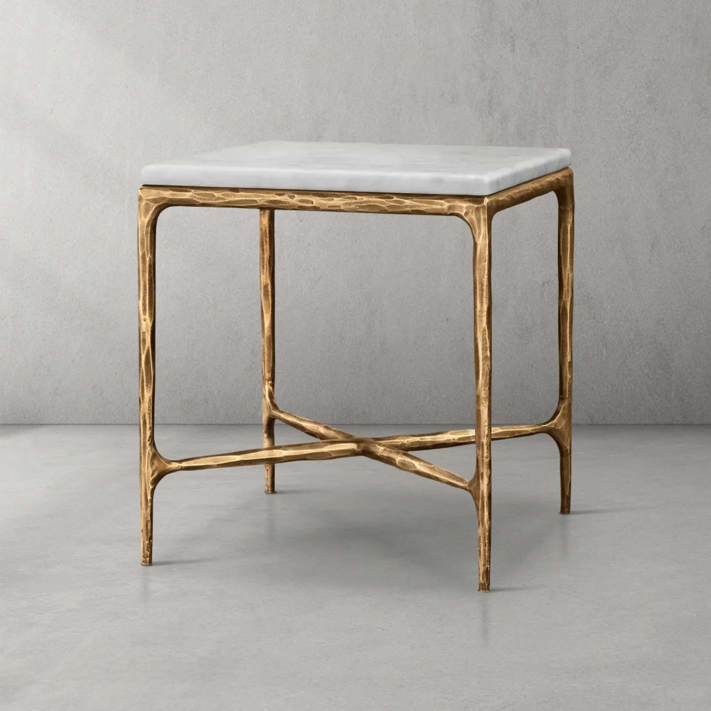Thaddeus Marble Square Side Table 18" 22"-Fullstarlighting