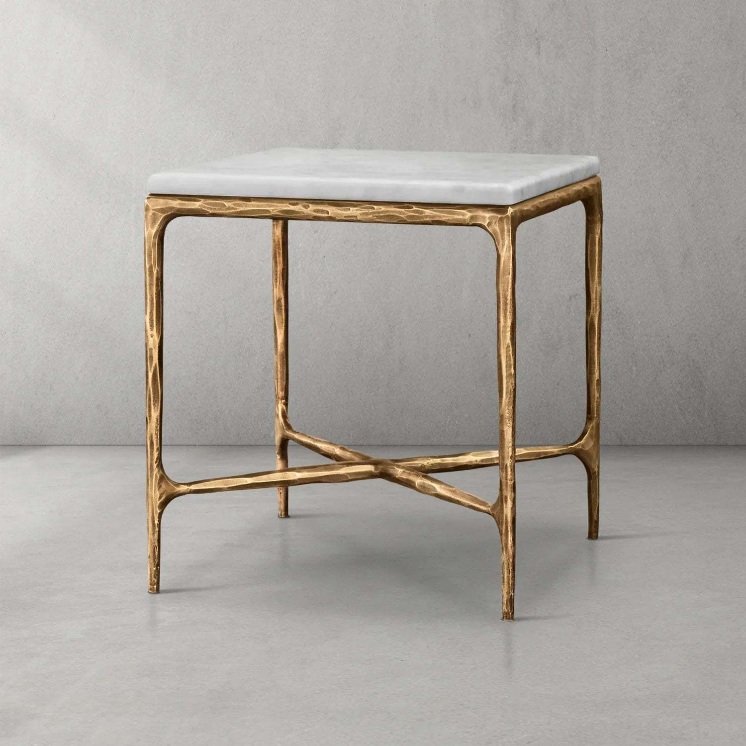Thaddeus Marble Square Side Table 18" 22"-Fullstarlighting