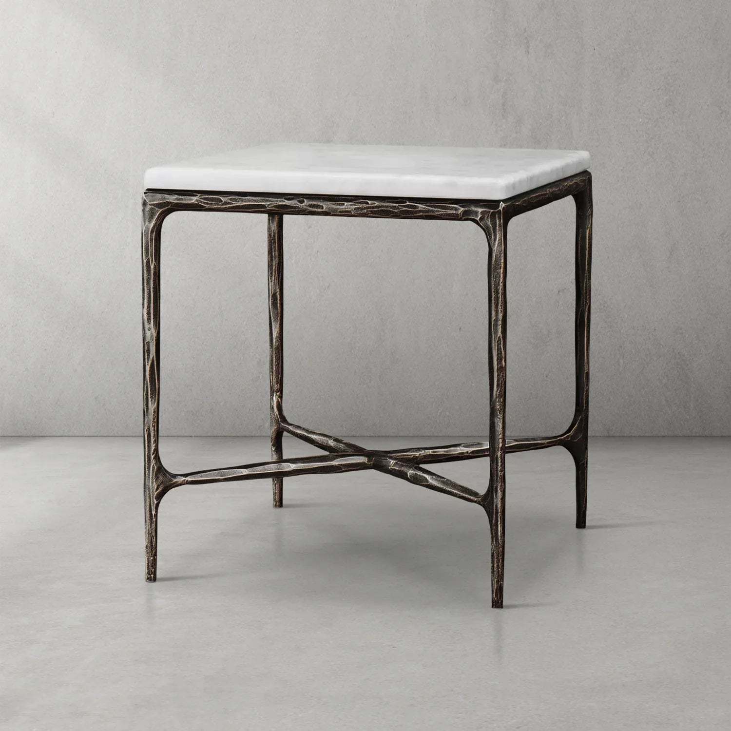 Thaddeus Marble Square Side Table 18" 22"-Fullstarlighting
