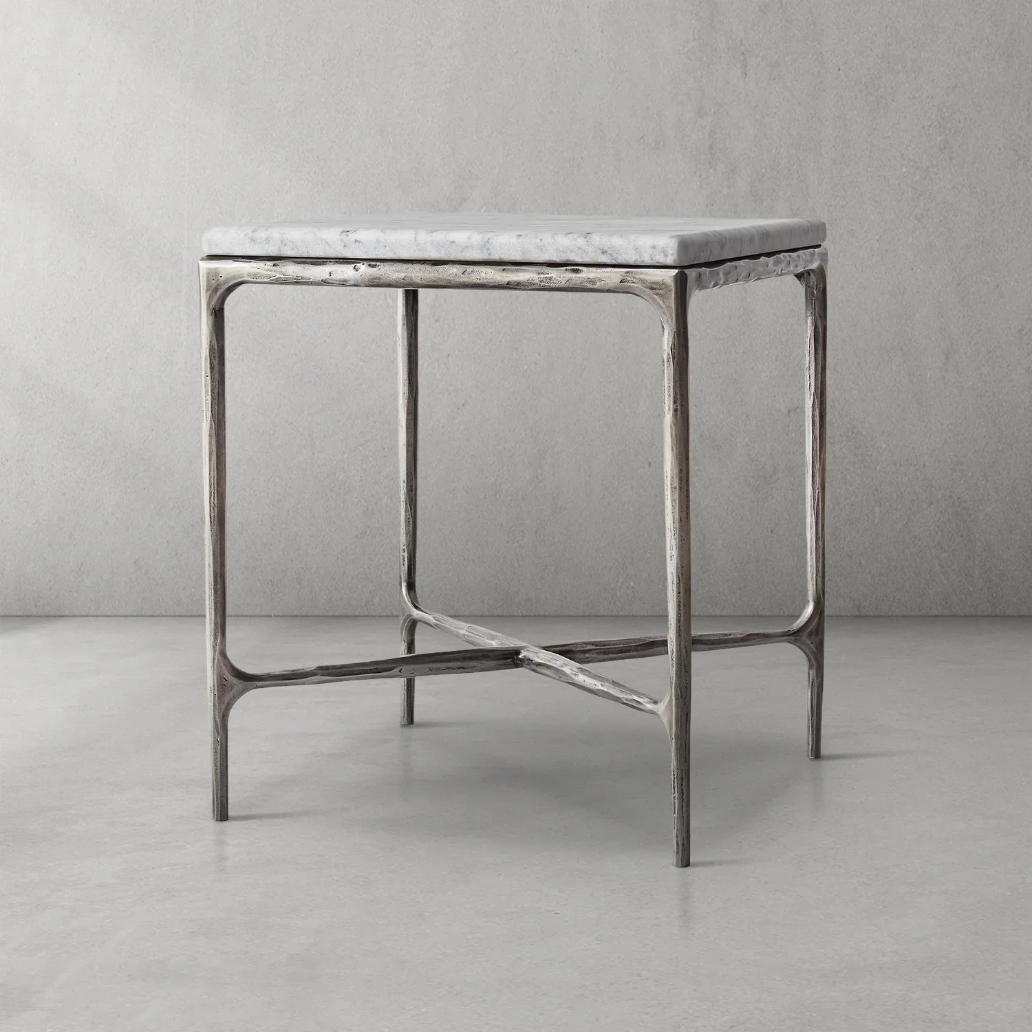 Thaddeus Marble Square Side Table 18" 22"-Fullstarlighting