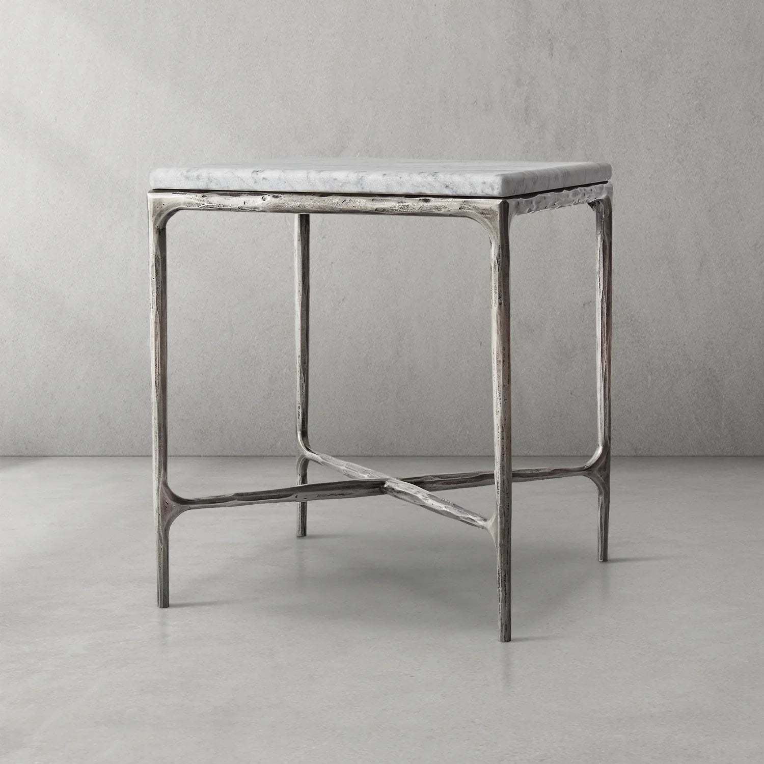 Thaddeus Marble Square Side Table 18" 22"-Fullstarlighting