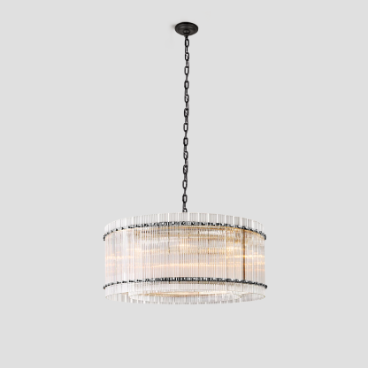 Meravisse Ribbed Glass Round Chandelier-Fullstarlighting