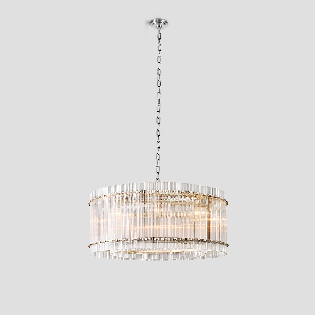 Meravisse Ribbed Glass Round Chandelier-Fullstarlighting