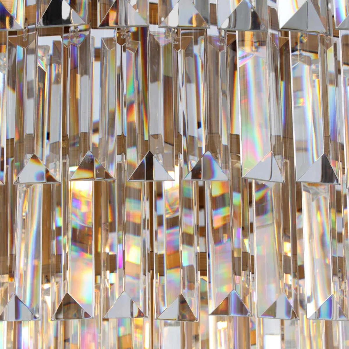 Olmavor 1920s-Style Multi-Tier Clear/Smoke Crystal Round Chandelier