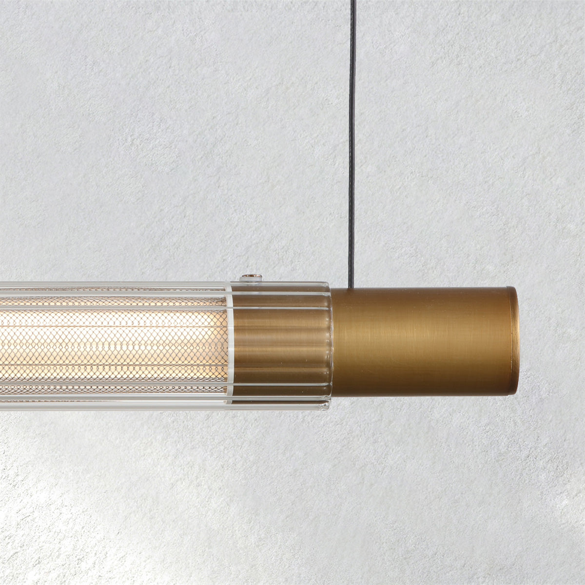 Everglow Ribbed Glass Linear Chandelier-Fullstarlighting