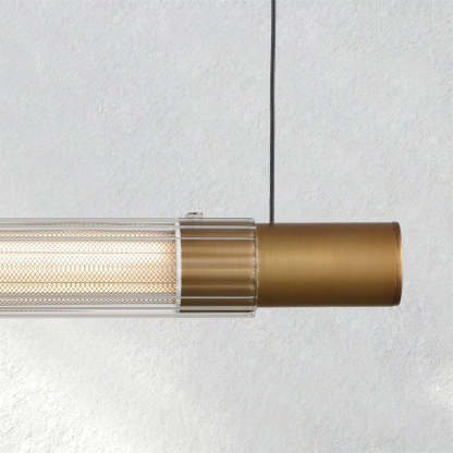 Everglow Ribbed Glass Linear Chandelier